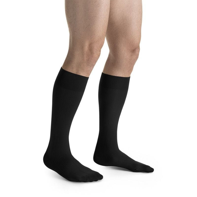 Calcetines de compresión, 20-30 mmHg, calcetines de vestir para hombre,  hasta la rodilla sobre la pantorrilla, negro, XL (6 pares)