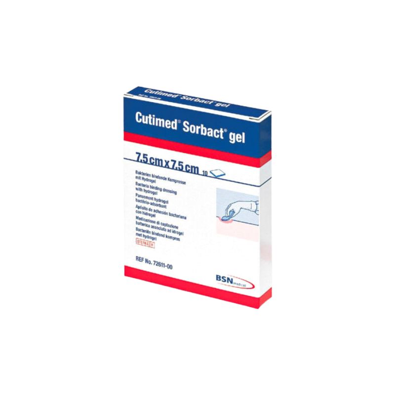 Cutimed Sorbact Gel 7.5cm x 7.5cm (Hidrogel DACC) cj/10 unid